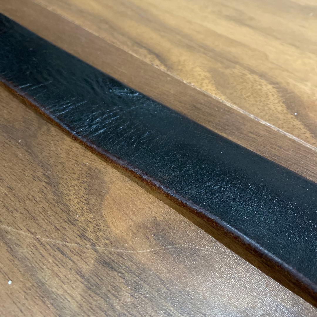 OLD STUD プレーンレザーベルト ブラックレザー 32inch HTC