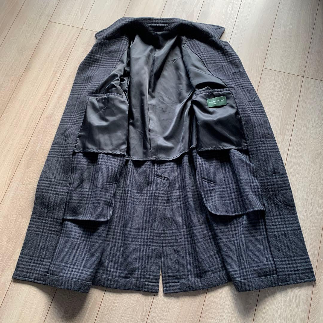 TOMORROWLAND チェスターコート チェック柄 ウール グレー S