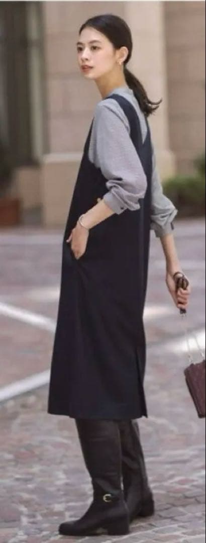 JPRESS ジェイプレス　【洗える】ウールスムース ジャンパースカート