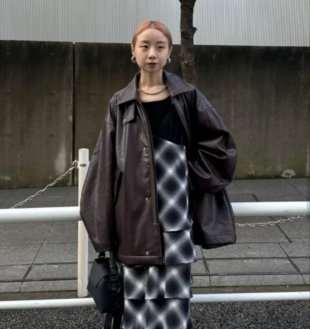 N.HOOLYWOOD for Ameri フェイクレザージャケット・ブラウンM