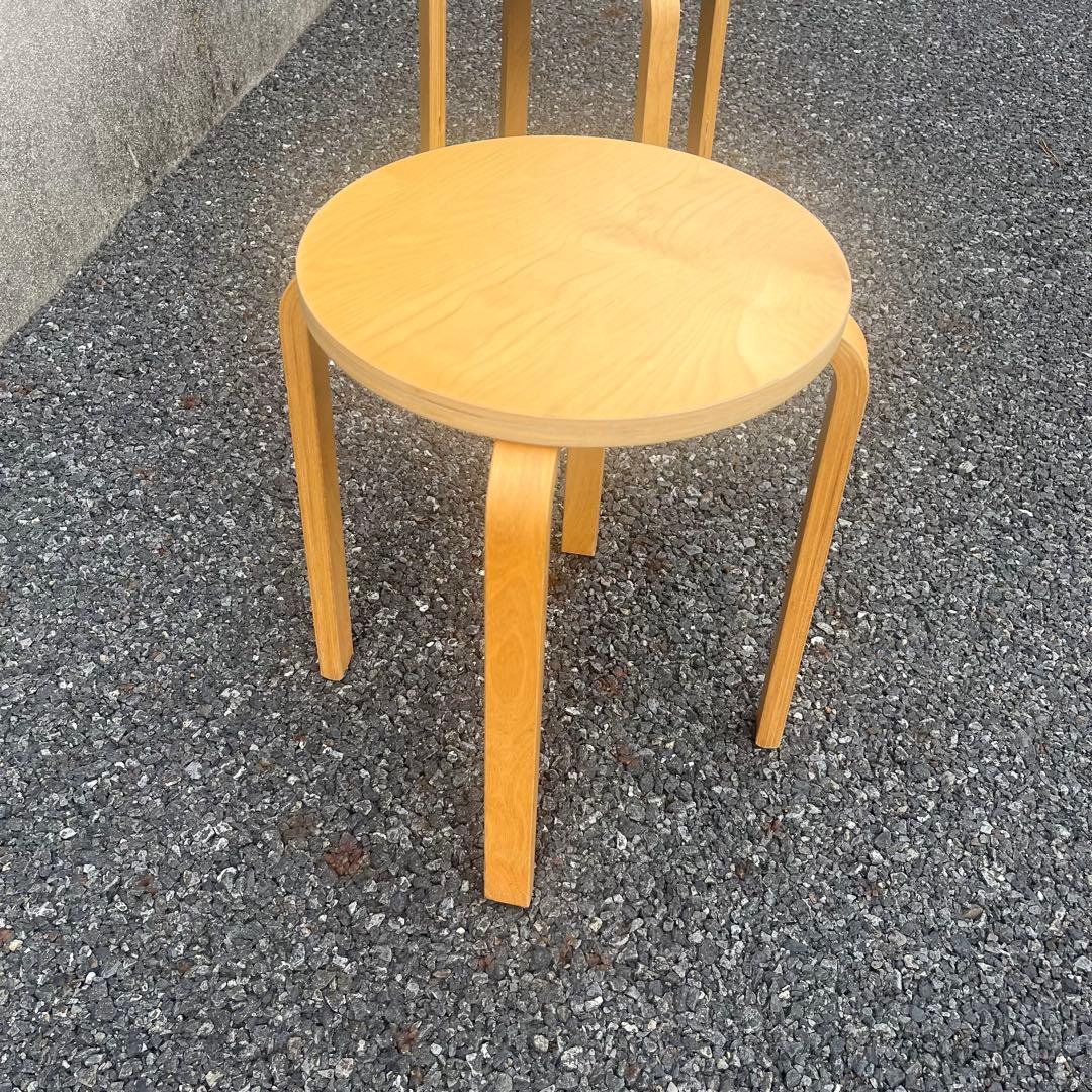 廃盤品　IKEA イケア　フロスタ　スツール　2脚　スタッキングチェア　天然木