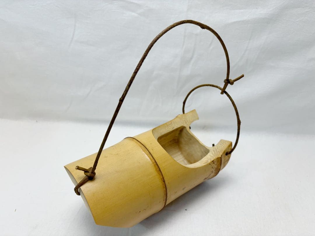 華道具 沓型 吊舟花入 竹花入 釣舟 茶懐石 花器 七事式 竹工芸 元箱