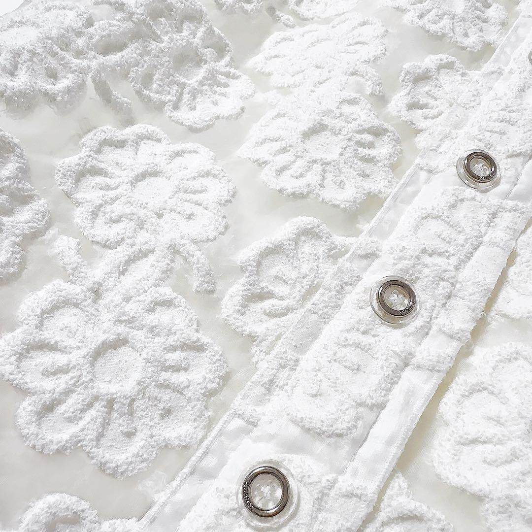 シャネル CHANEL シャツ ブラウス ジャケット シアー 半袖 パイル