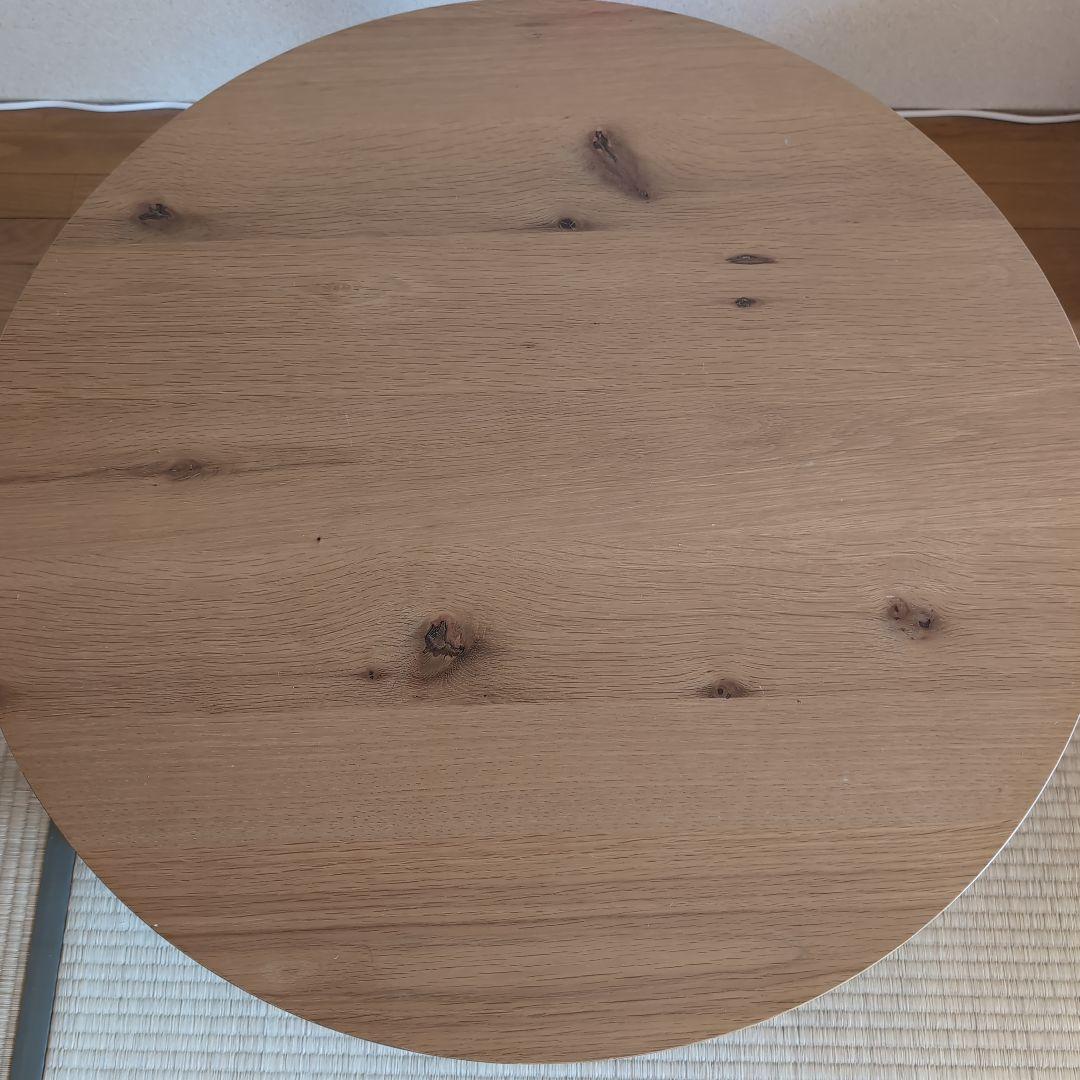 ベルメゾン 節ありオーク材の円形こたつテーブル