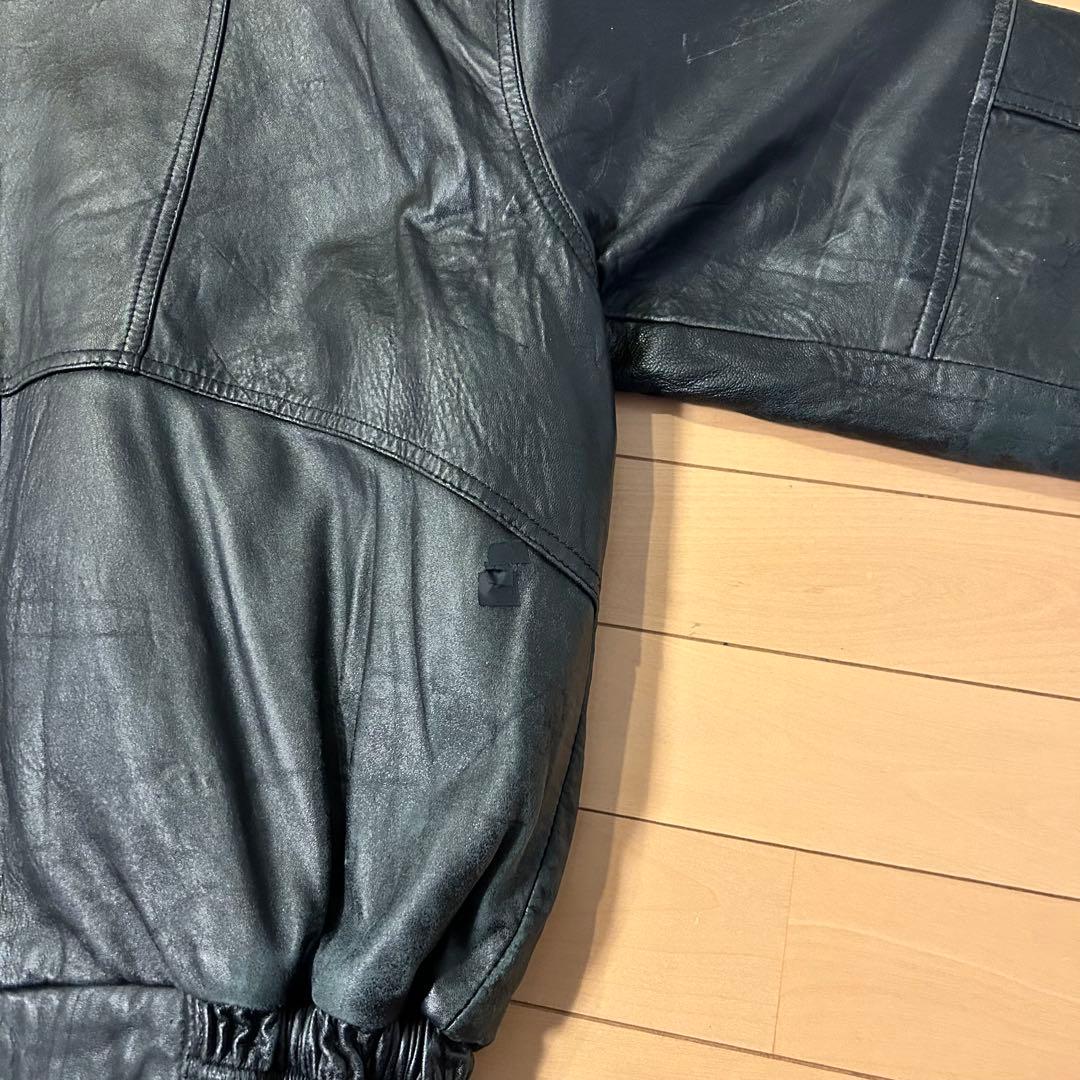 80s A-2 レザーフライトジャケット　深水光太　レザーボンバージャケット　黒