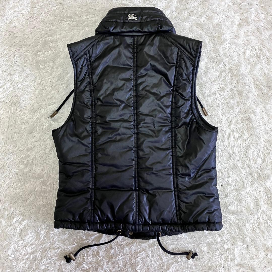 未使用級 バーバリー ブルーレーベル ダウンベスト 中綿 ノバチェック 黒 M