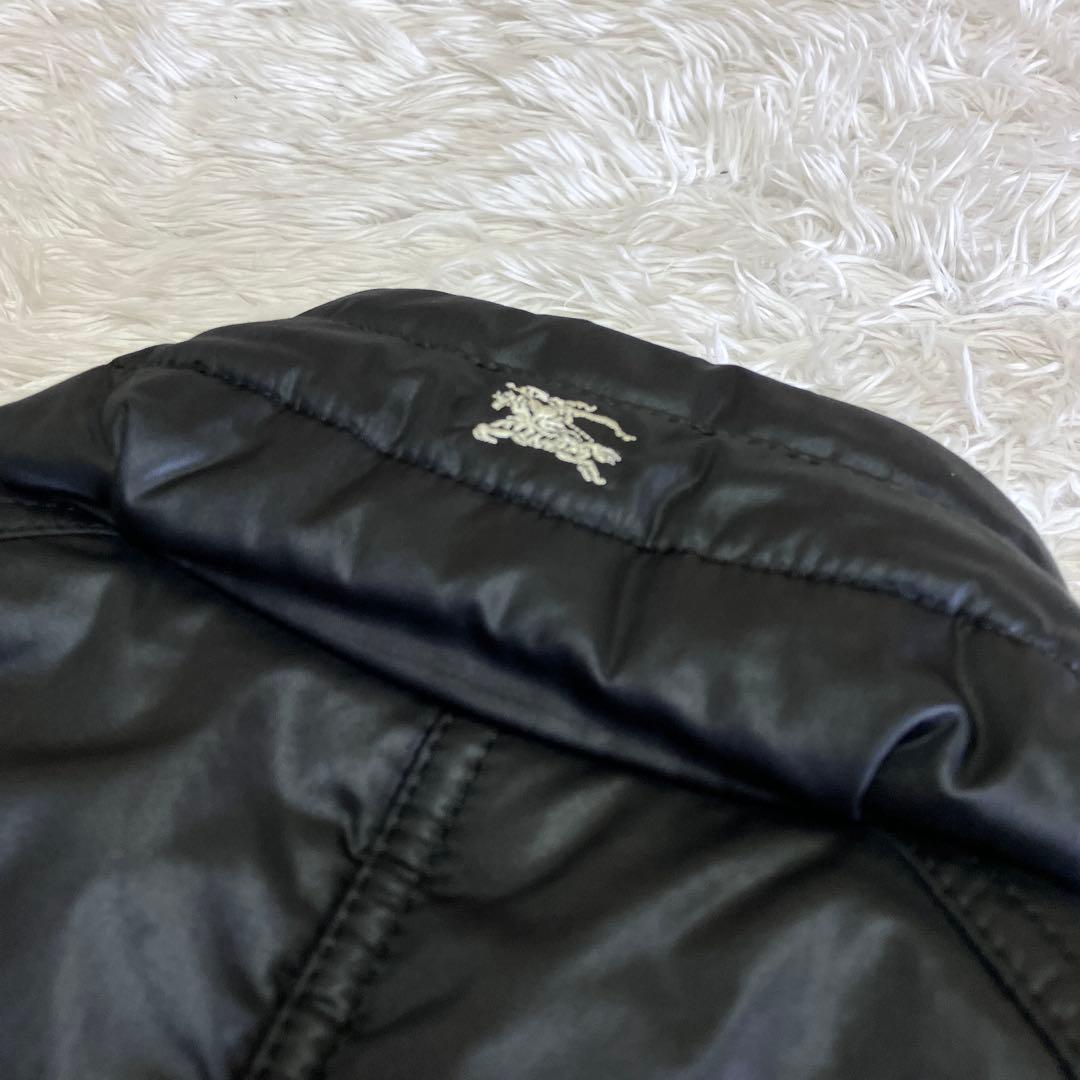 未使用級 バーバリー ブルーレーベル ダウンベスト 中綿 ノバチェック 黒 M