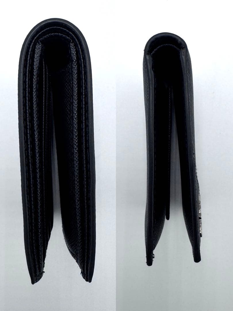 【美品】PRADA プラダ サフィアーノ 二つ折り財布 2M0738 ブラック