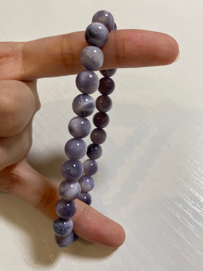 【1月末まで大幅割引】パープルラリマー天然石ブレスレット【高品質】8mm玉