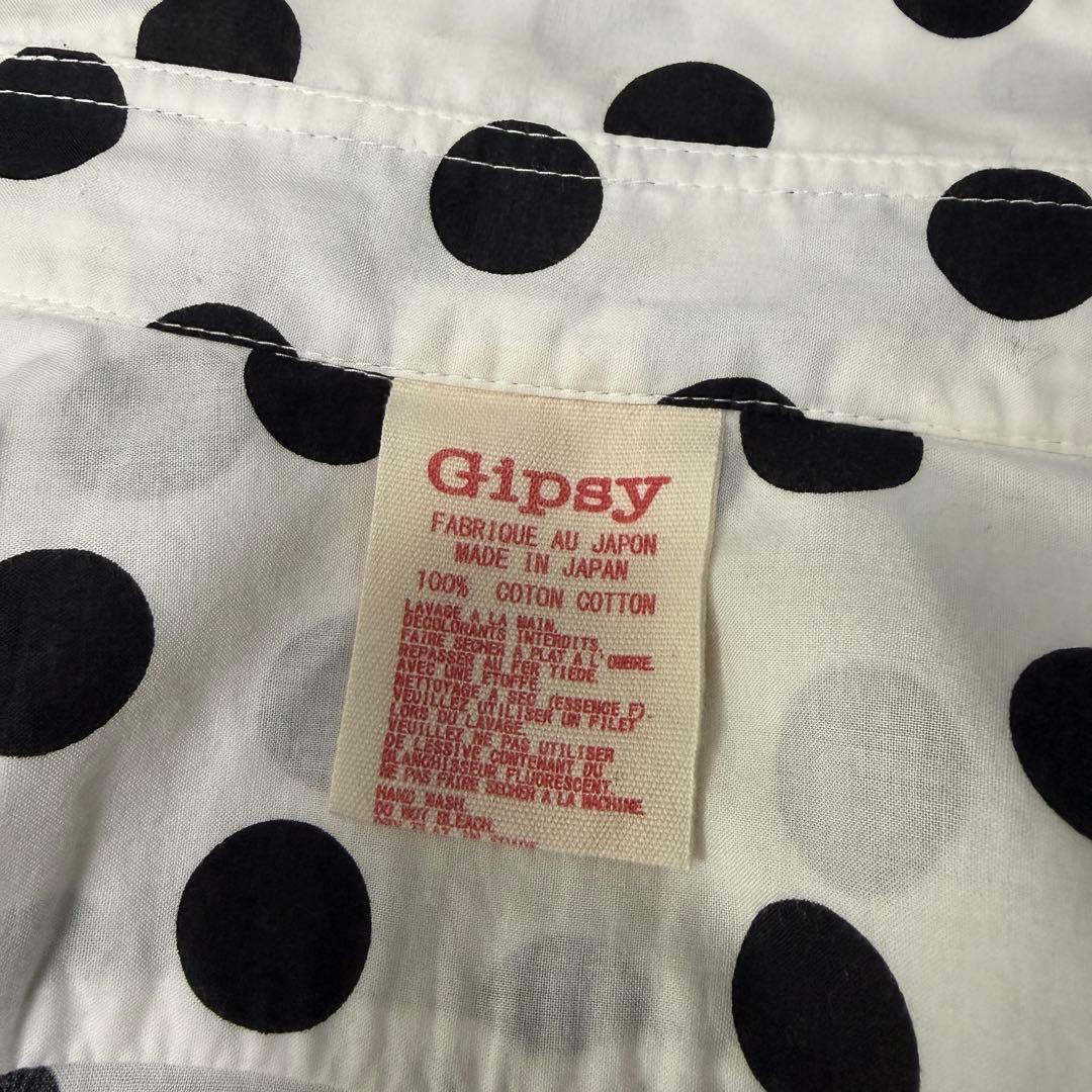 ヨウジヤマモト ギプシー ドット柄 半袖ボタンダウンシャツ ホワイト 2 良品