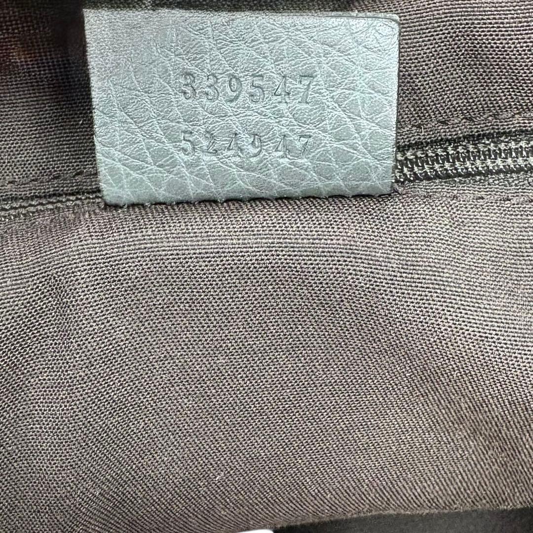 GUCCI グッチ レザー トートバッグ バンブー グレー ハンドバッグ