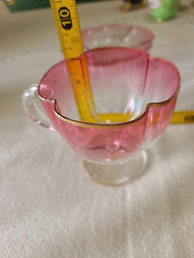 アンティークボヘミアンガラス　カップ&ソーサー