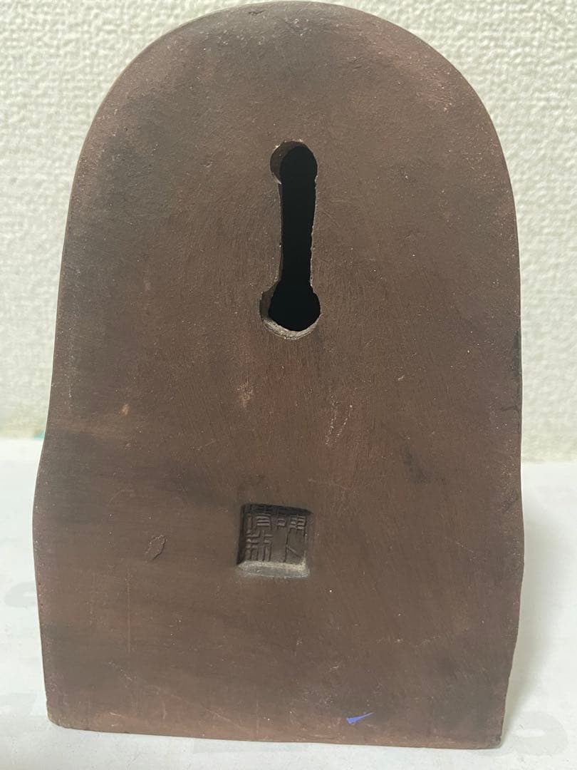 中国美術　在銘　紫砂彫塑　壁挂　置物　關羽像　アンティーク