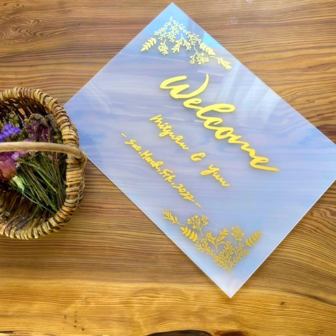 《名前入りウェルカムボード》結婚式　リビングポスター　ウェディング　花嫁　玄関