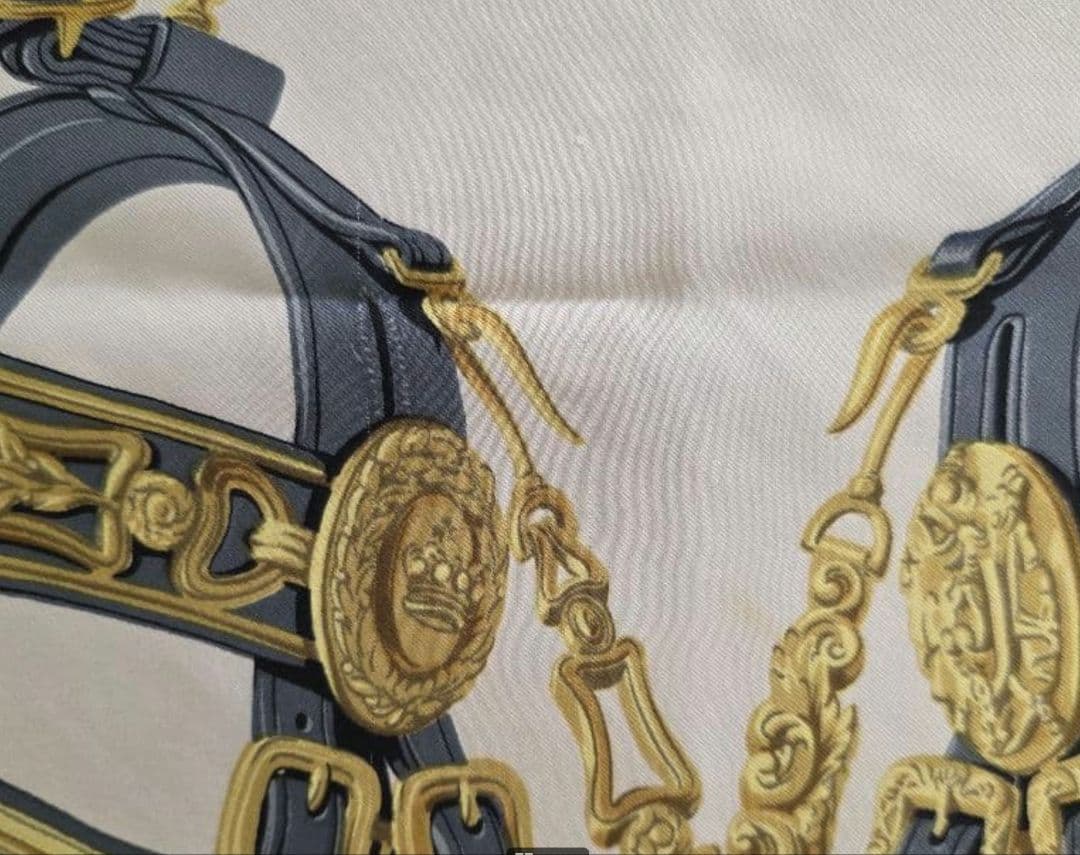 HERMES カレ90 BRIDES GALA 馬具デザイン スカーフ