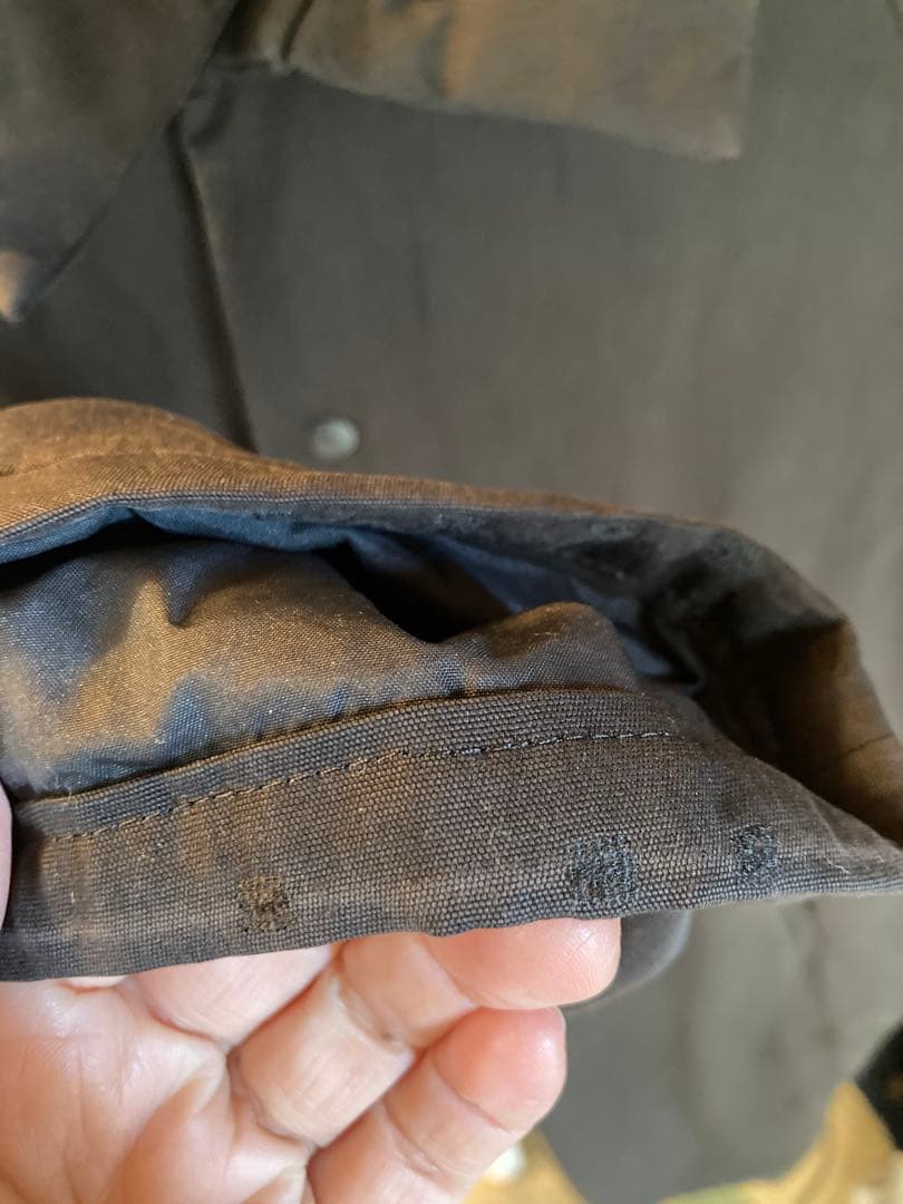 補修跡有り　atelier naruse コットンナイロン中綿コート　黒