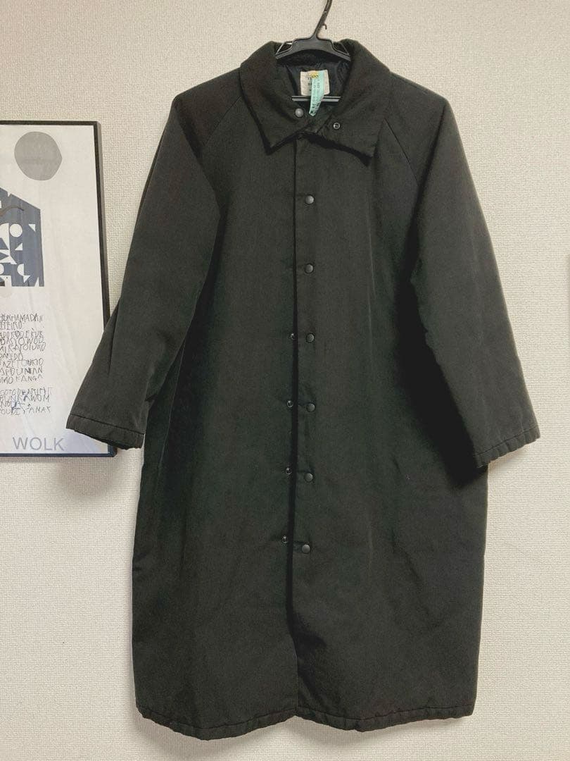 補修跡有り　atelier naruse コットンナイロン中綿コート　黒