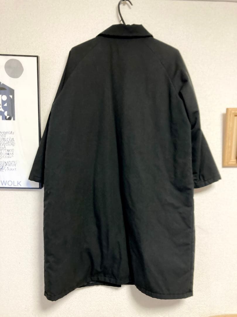 補修跡有り　atelier naruse コットンナイロン中綿コート　黒