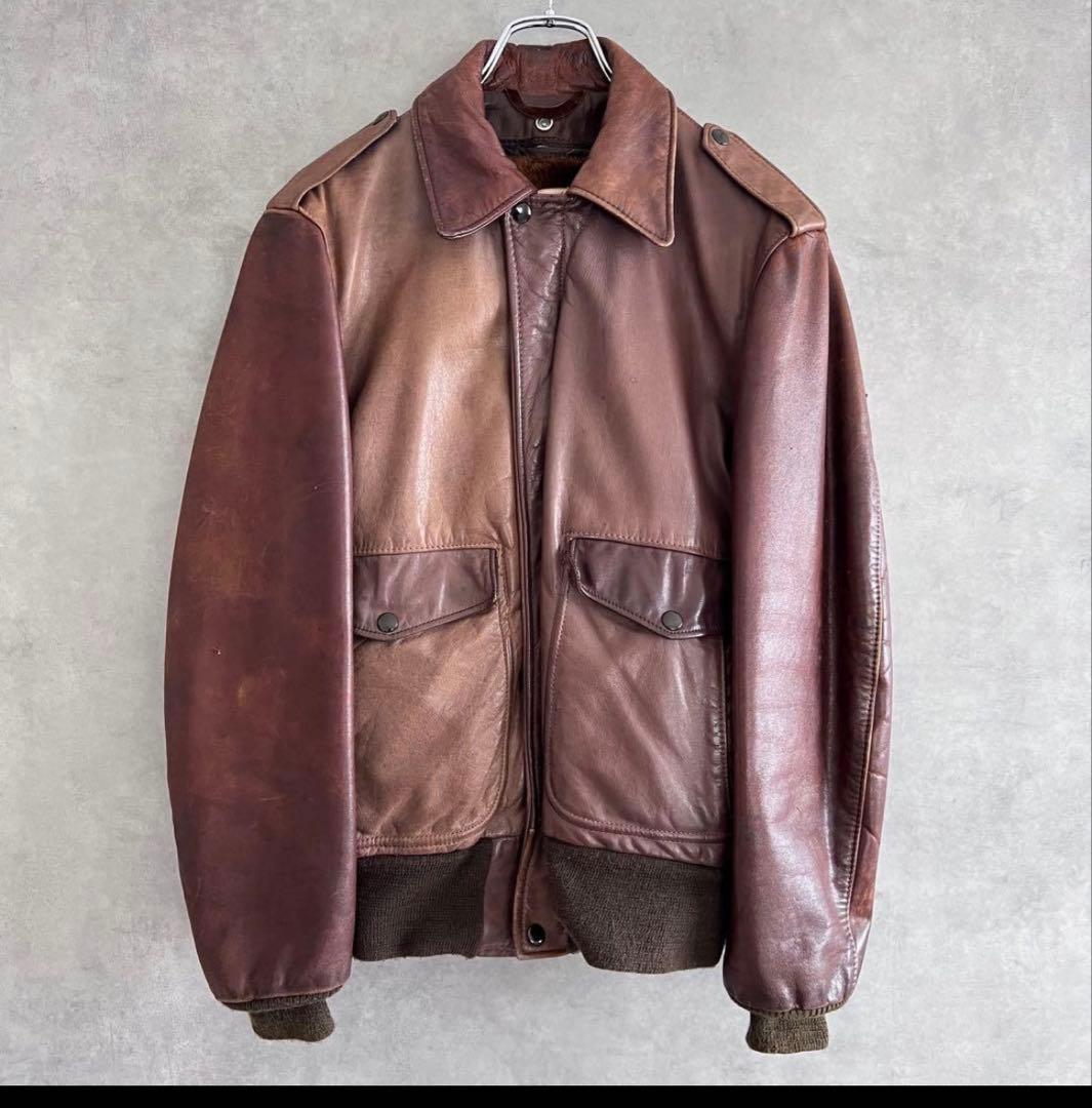 80s schott A-2 フライトジャケット ブラウン