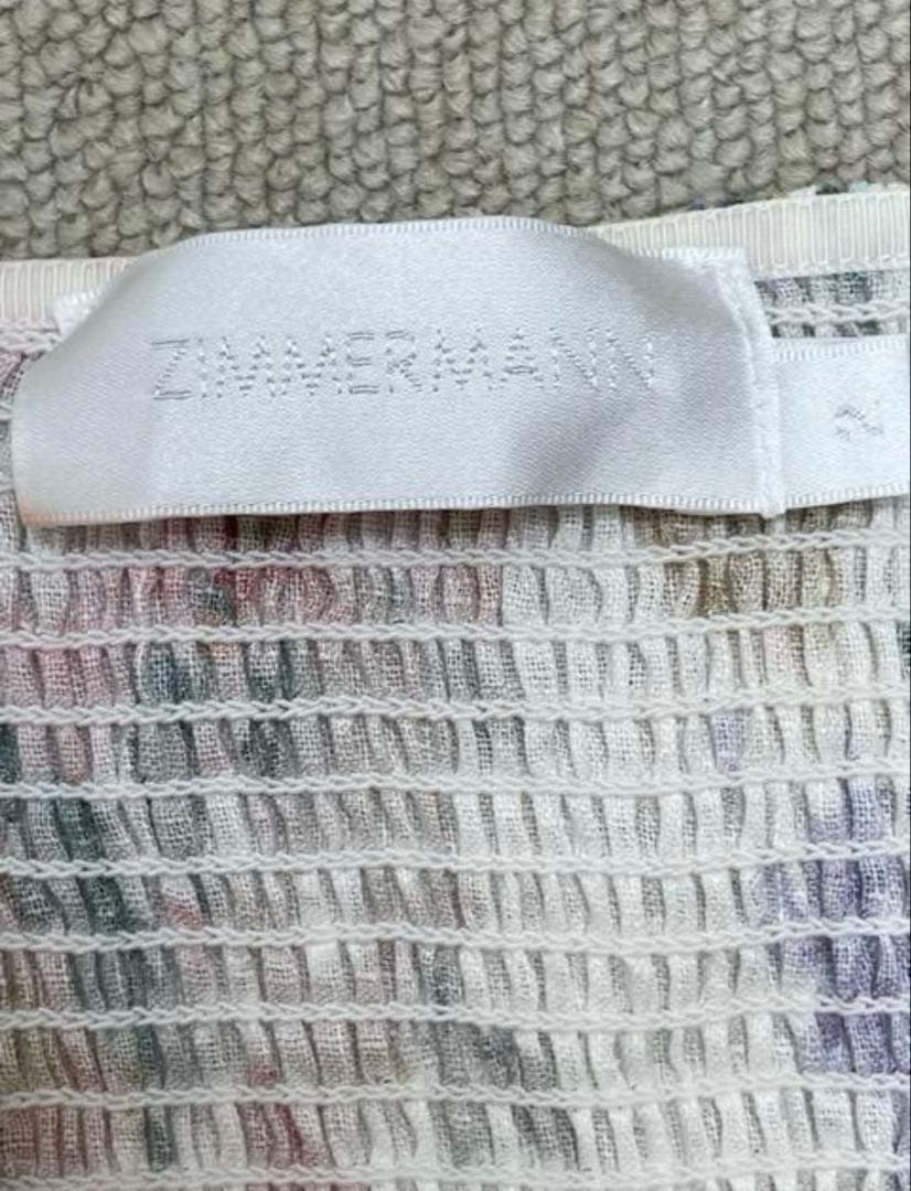 ZIMMERMANN フラワープリントリネンベアオールインワン
