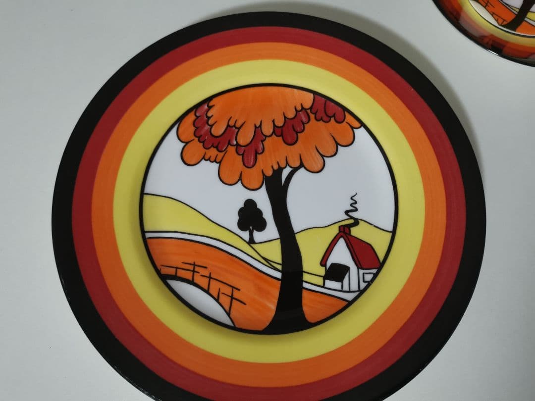 ウェッジウッド 英国製 クラリスクリフ 橋の畔の家 マイタイムセット プレート