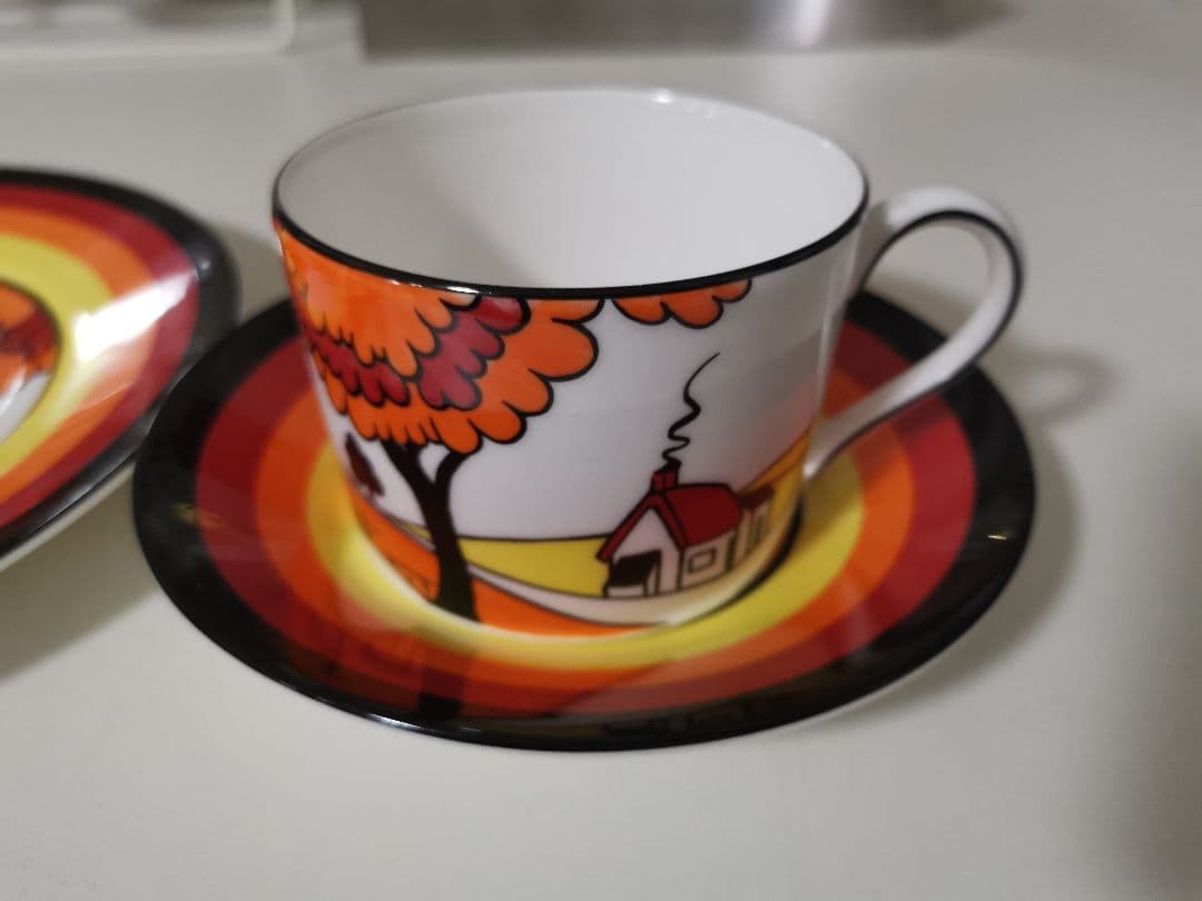 ウェッジウッド 英国製 クラリスクリフ 橋の畔の家 マイタイムセット プレート