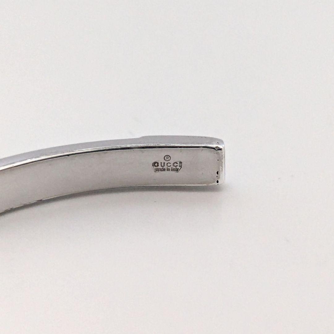 美品 希少 GUCCI グッチ レザー シルバー バングル ブレスレット