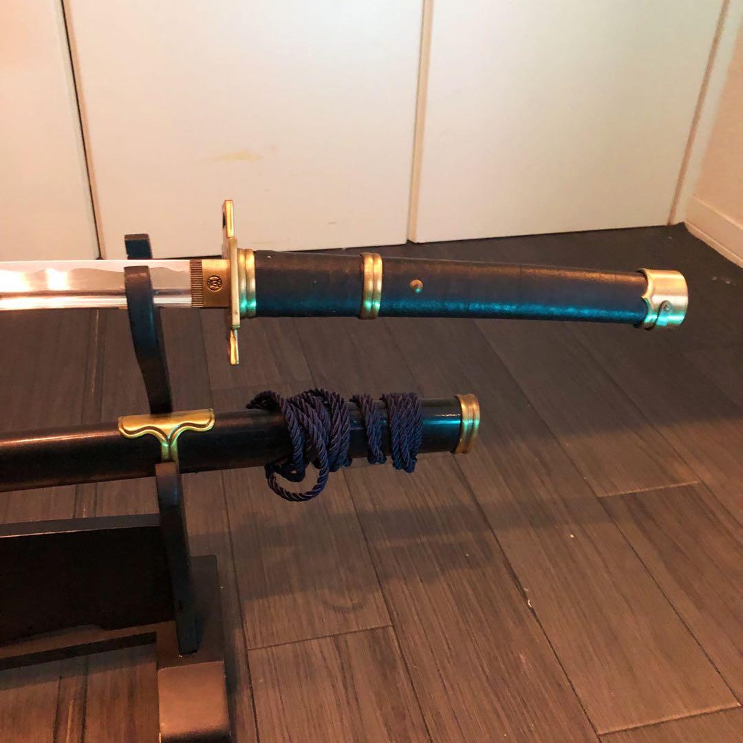 模造刀　刀　雪走　二代鬼徹　虎徹　金鍔黒漆拵え　ワンピース