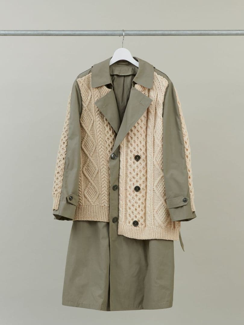 DISCOVERED★フィッシャーマンニットドッキングトレンチコート