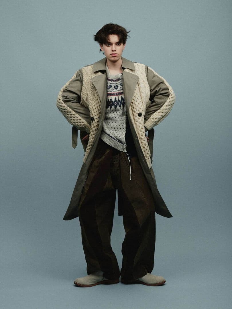 DISCOVERED★フィッシャーマンニットドッキングトレンチコート