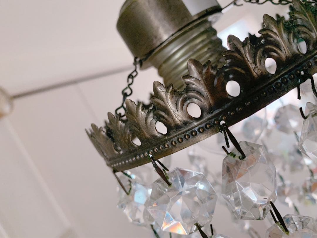 ローラアシュレイ　ガラスシェード　シャンデリア　アンティーク