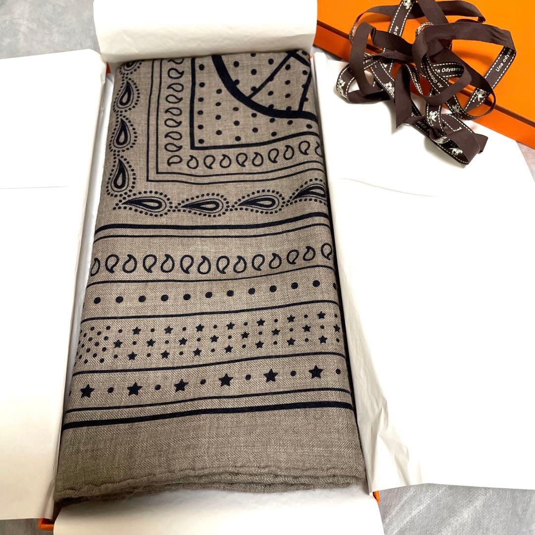 エルメス　カシミヤシルクショール　カシシル140 スプリングスバンダナ