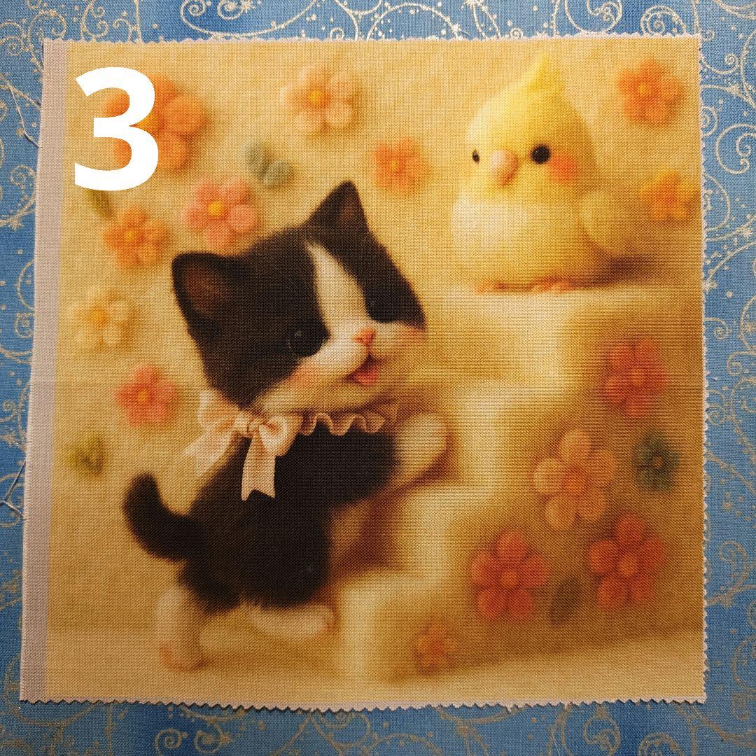 ご確認用　そら様パネル　ネコちゃん柄　ハンカチ　ハンドメイド