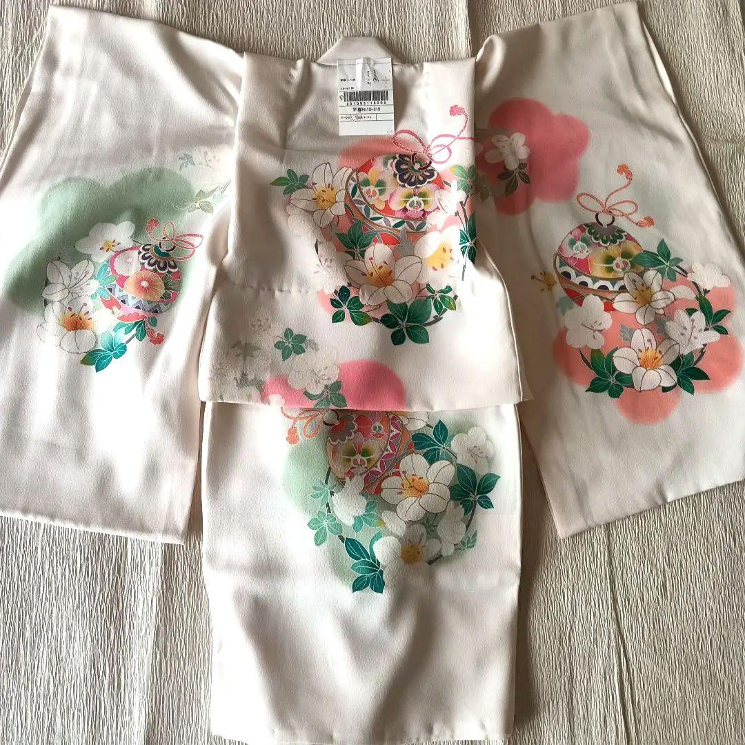 お値下げ⚠️七五三　3歳　友禅　被布コート　着物　長襦袢　クリーニング済美品