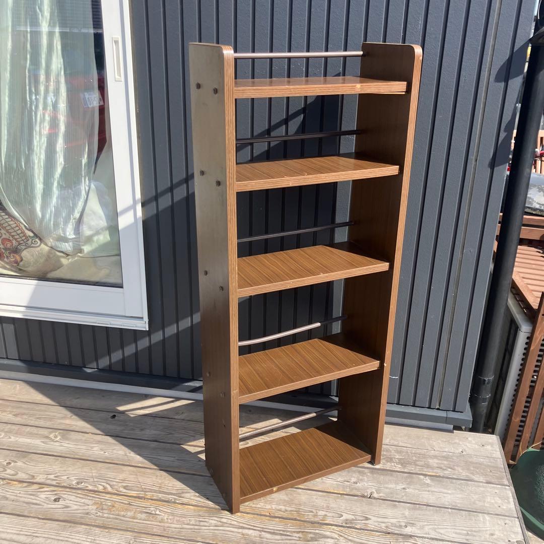 昭和レトロ ミッドセンチュリー 5段 木製ラック 本棚 飾り棚 古家具 古道具