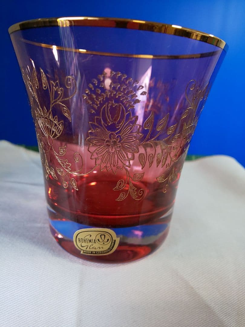 Bohemia Glass ピンクグラス5個セット