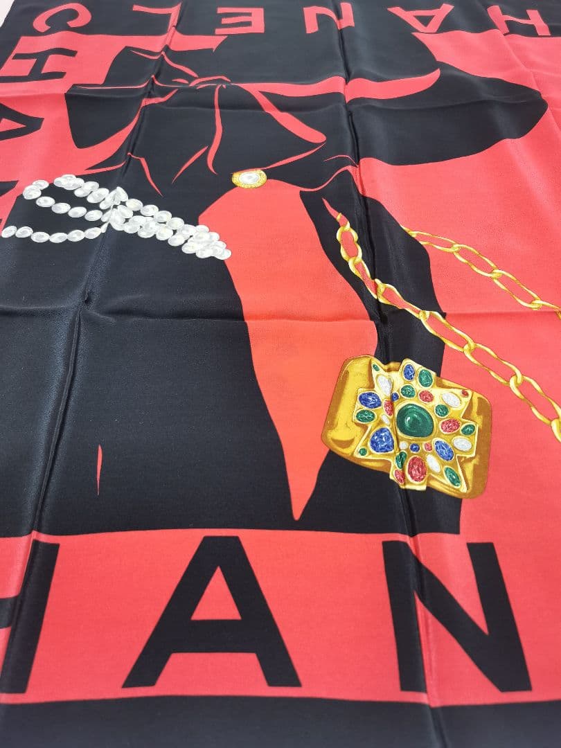 シャネル　CHANEL　大判　スカー　 マドモアゼル　シルク　100%