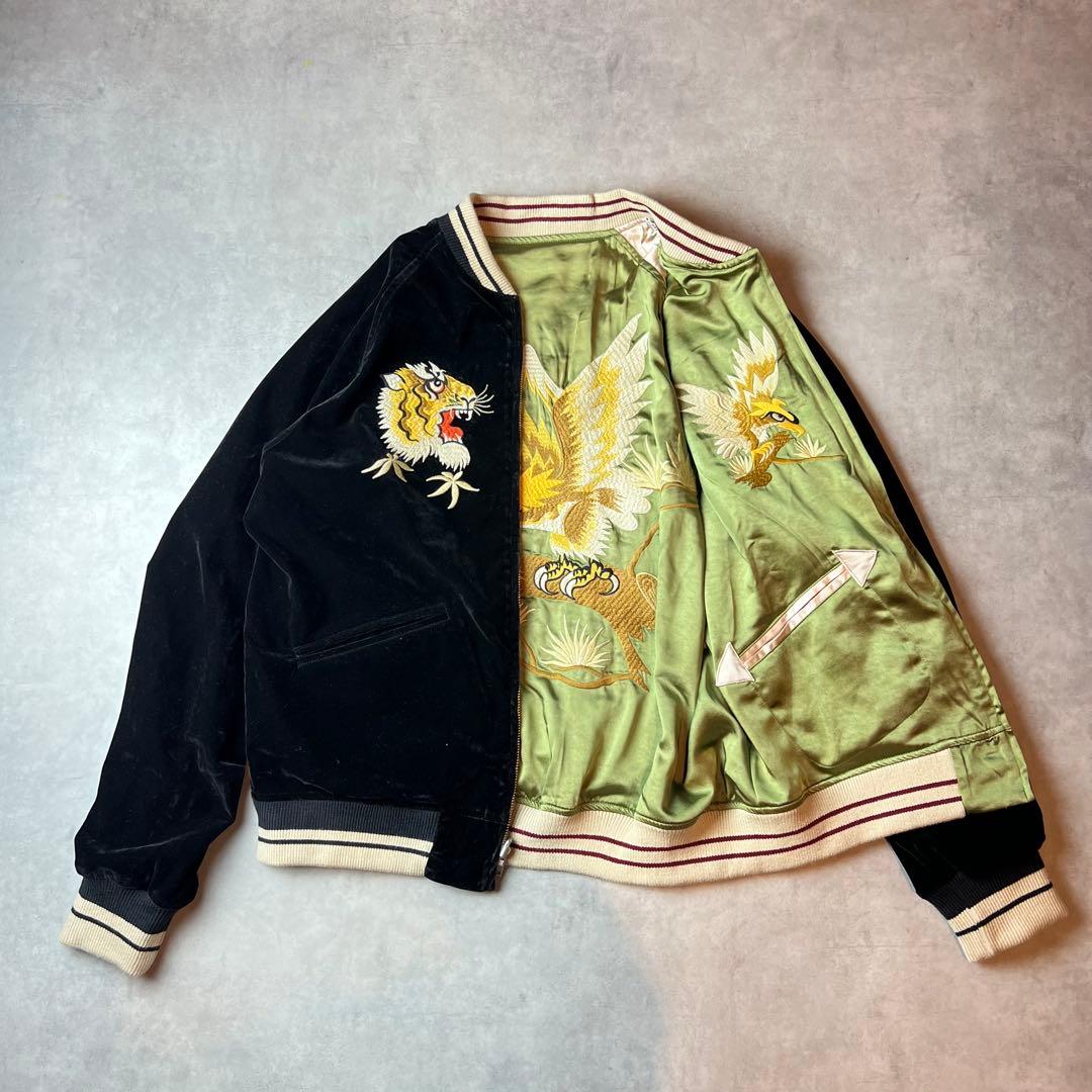 ✅新品　スカジャン　スーベニアジャケット　別珍　ベロア　リバーシブル　B　L