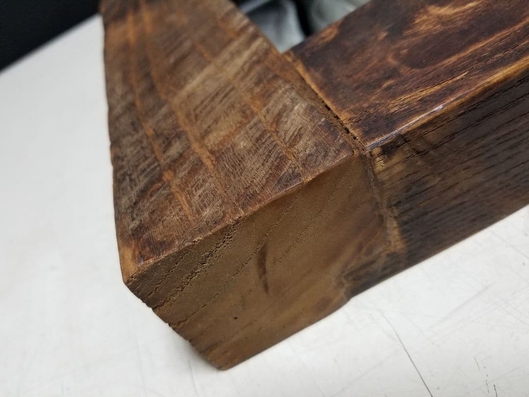 古木材　無垢　オールド　エルム　楡の木　ガラス管　ウォール　ミラー　壁掛け　鏡