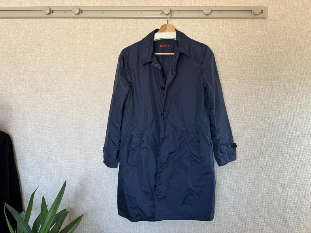 ASPESI アスペジ ネイビー ステンカラーコート S