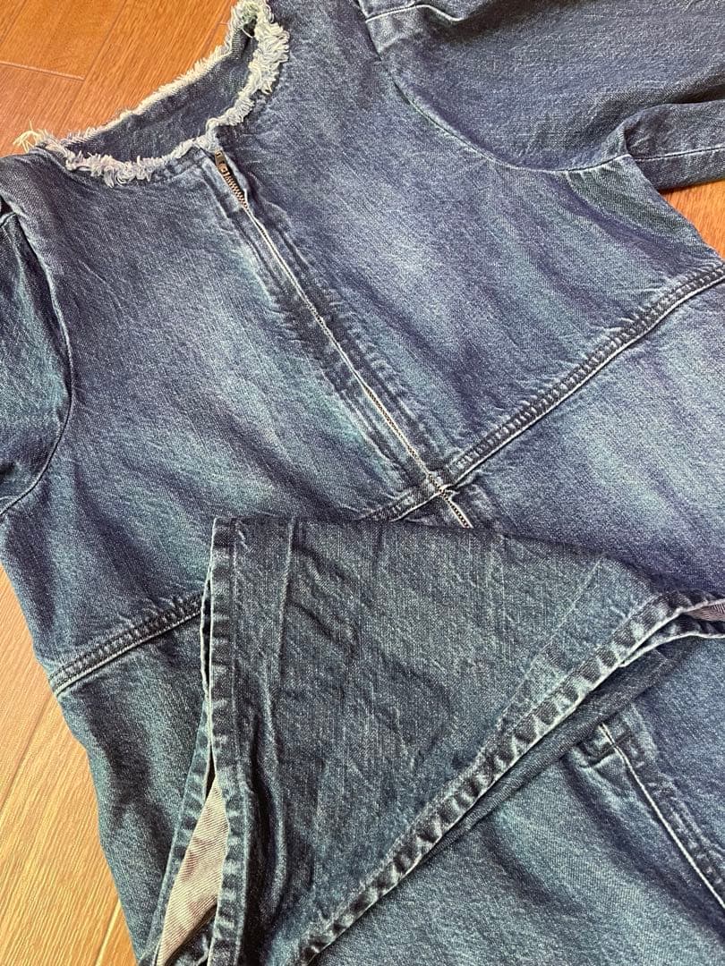 イエナ/アッパーハイツ M パフスリーブデニムオールインワン2025