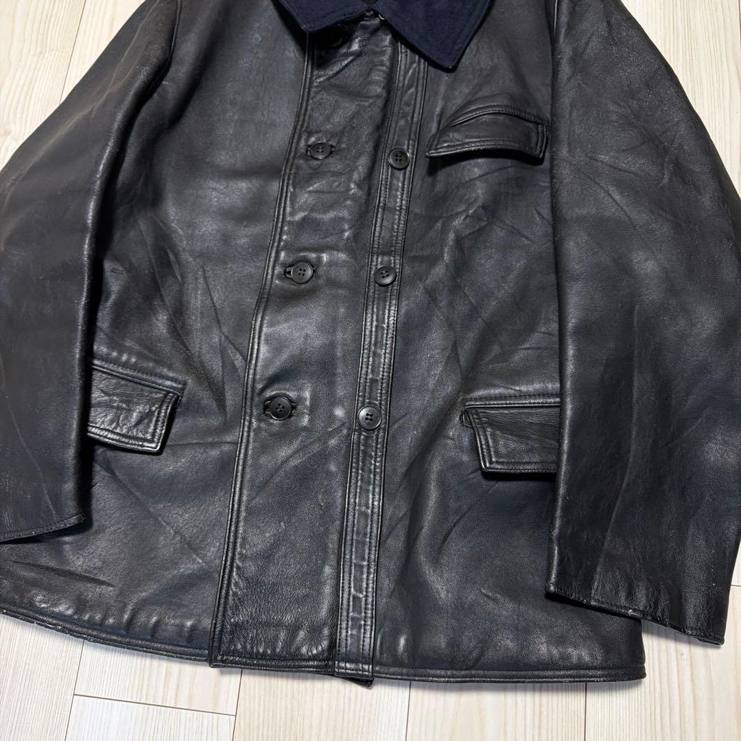 キ*ラ様 極上　50〜60s コルビジェジャケット レザー　フランス　ウール襟