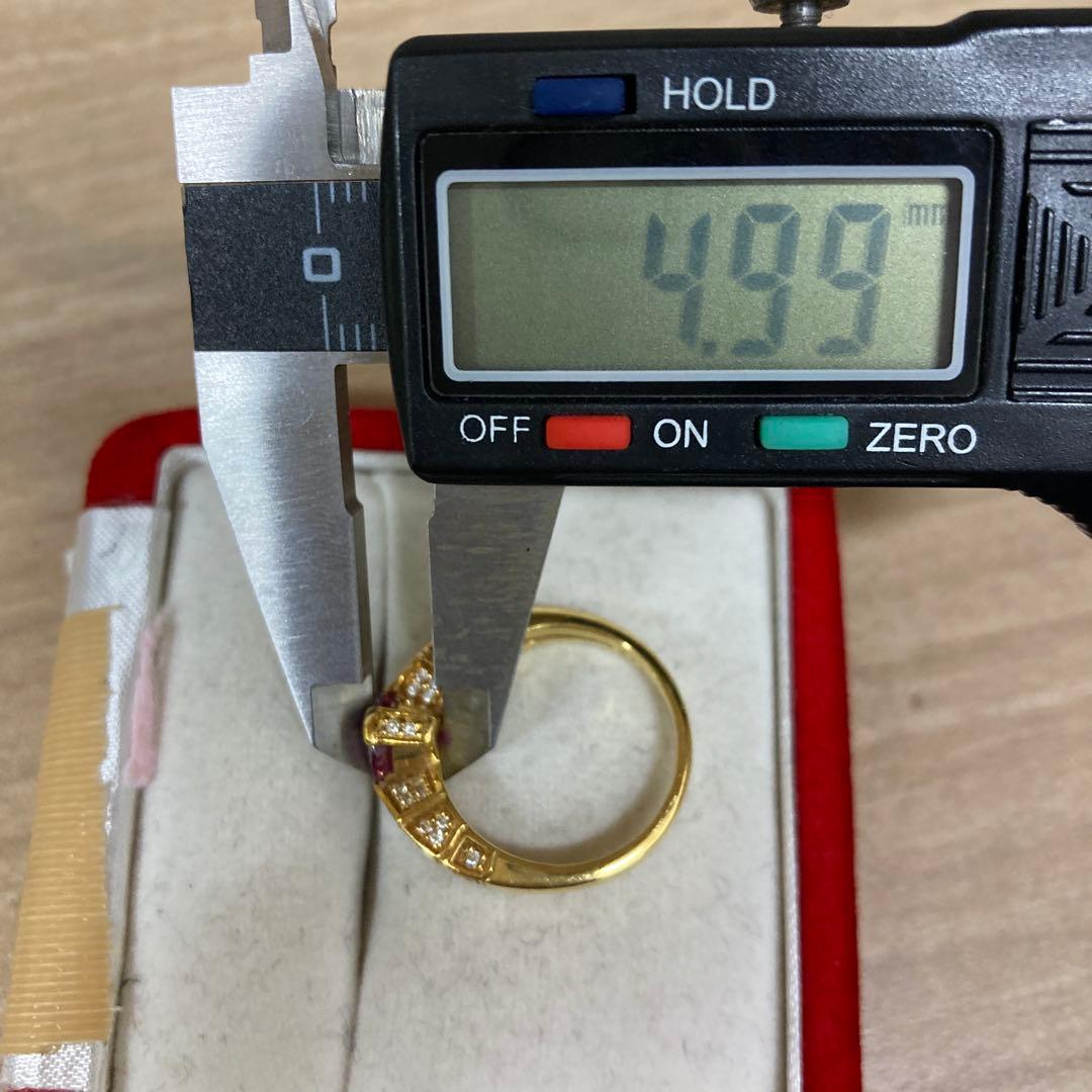 k18 ルビー　ダイヤモンド　リング　約11号　1.2カラット