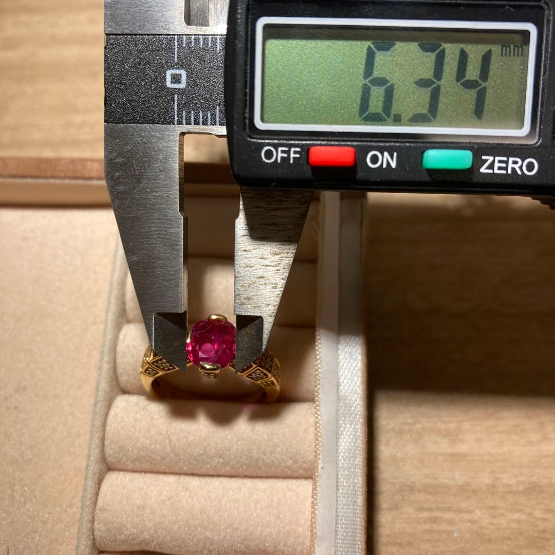 k18 ルビー　ダイヤモンド　リング　約11号　1.2カラット