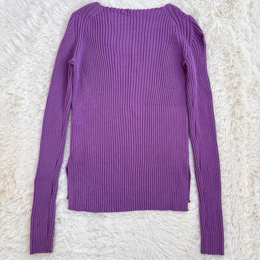 美品☆オーラリー スーパーファインウール ワイドリブ ニット