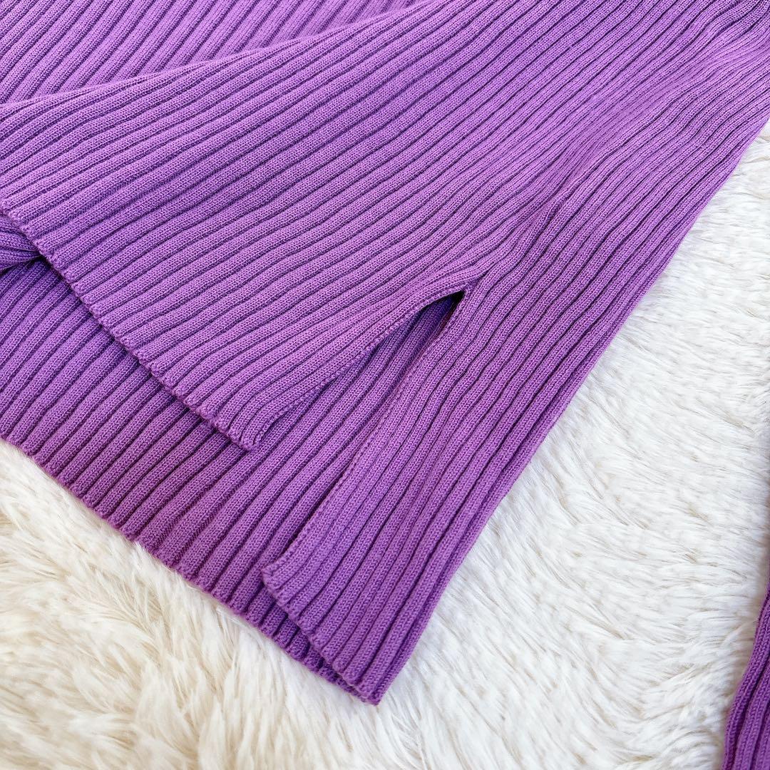 美品☆オーラリー スーパーファインウール ワイドリブ ニット