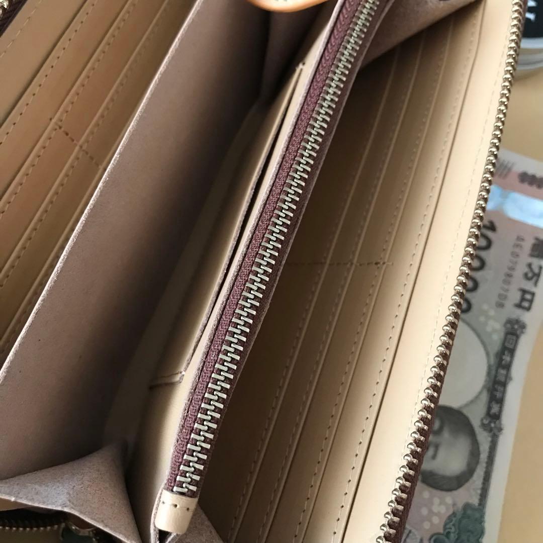 緑　ハンドメイド 新品 ブライドレザー ヌメ革本革 編み込み　メンズ財布　長財布