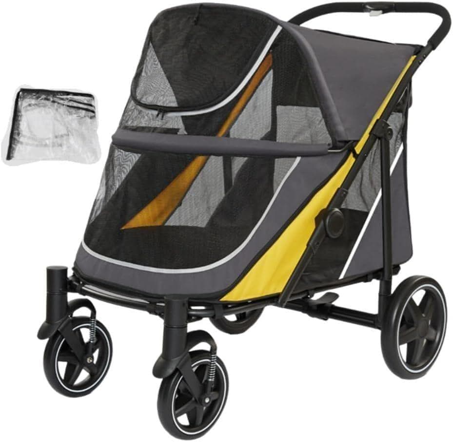 中型犬・大型犬・多頭飼い対応ペットベビーカー 耐荷重40kg ワンボタン