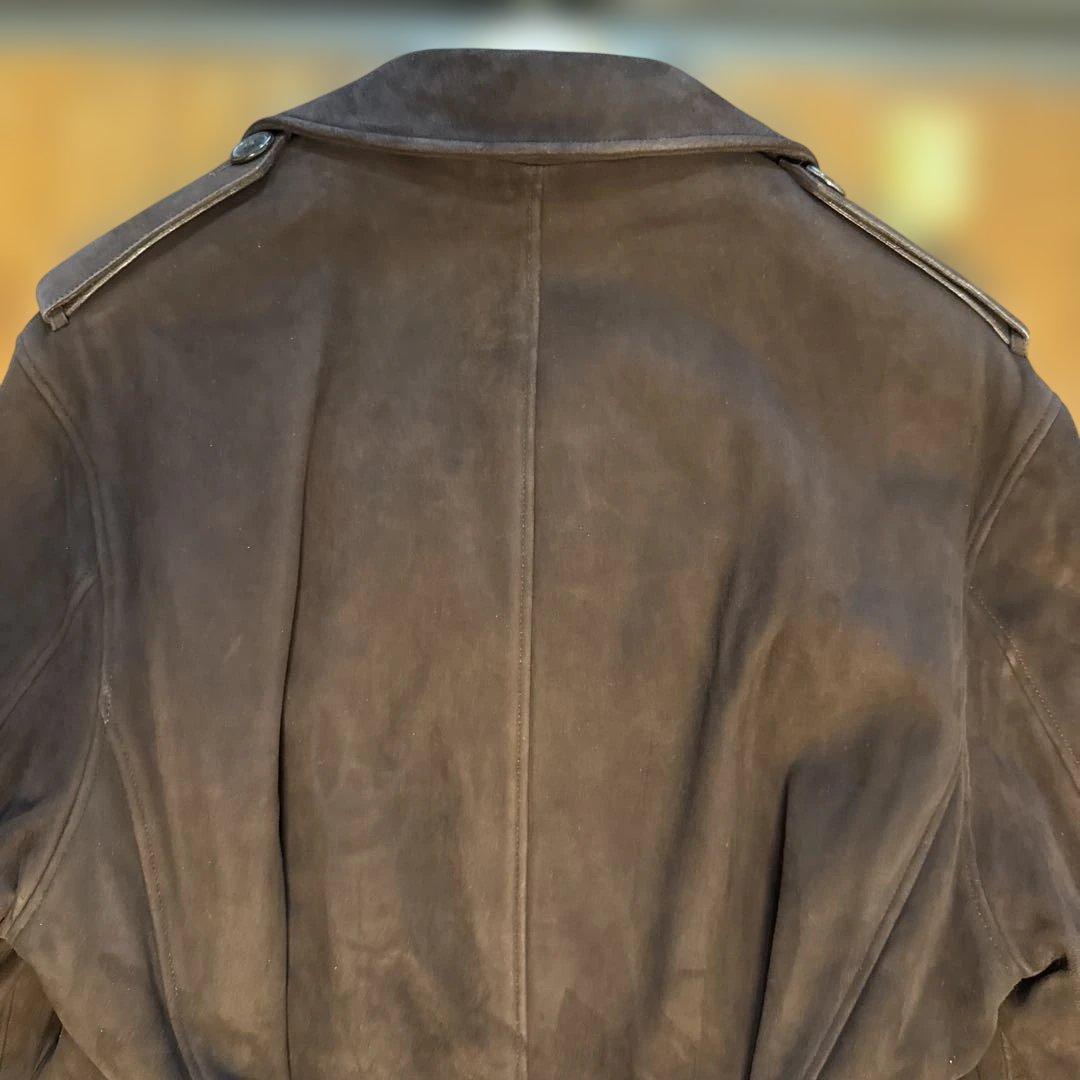 セラファン　SERAPHIN スエード トレンチコート XL 高級　鹿革 は美品