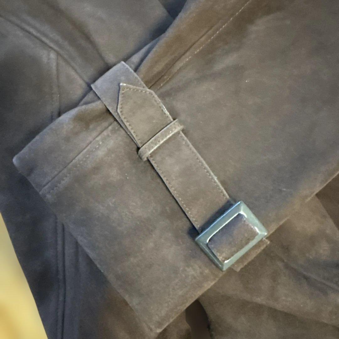 セラファン　SERAPHIN スエード トレンチコート XL 高級　鹿革 は美品